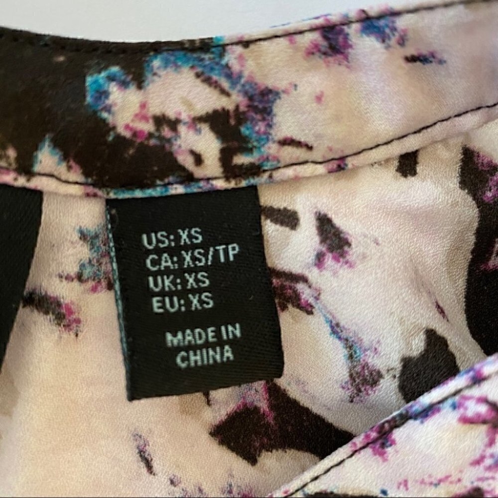 Cynthia Rowley print top with crew neck & short sleeves, straight cut, loose - Picture 3 of 5